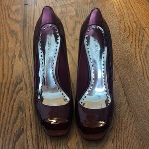 BCBG Girls Burgandy Peep Toe Heels